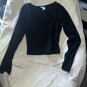 Black H&M square neck long sleeve - Small